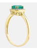 Diamant L'éternel Ring aus 375 Gelbgold mit Diamant mit Smaragd