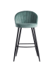 FineBuy Barstuhl in Grau / Samt / 53x56x103