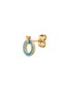 IZIA Women Butterfly Clutch Earrings in Rose Gold Turquoise