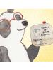Mr. & Mrs. Panda Glasuntersetzer Pinguin Karate Design mit Spruch in Weiß