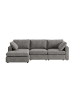ebuy24 Chaiselongue-Sofa Lux Grau 296 x 182 cm