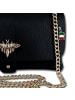Florence Florence Schultertasche, Clutch Leder schwarz ca. 23cm
