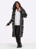 sheego Long-Strickjacke in schwarz-graphit-kariert