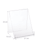 relaxdays 2x Buchaufsteller in Transparent - (B)21 x (H)24 x (T)19 cm