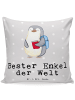 Mr. & Mrs. Panda Sitzkissen Pinguin Bester Enkel der Welt mit Sp... in Grau Pastell
