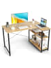 COSTWAY Schreibtisch L-Form in Beige