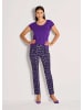 MADELEINE Gerade Jersey-Leggings mit Animal-Print in purple / schwarz