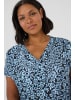 KAFFE curve Bluse kurzarm KCamina Loose fit in Black/Windsurfer Flower Print