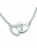 Adeliás Damen 925 Silber Anhänger mit Zirkonia 45 cm Ø 1,8 mm in silber