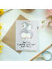 Mr. & Mrs. Panda Klappkarte Pinguin Bester Kuschelpartner der We... in Grau Pastell