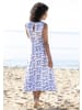 Beach Time Sommerkleid in blau-creme bedruckt