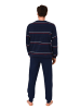NORMANN Schlafanzug lang Pyjama Bündchen Kuschel interlock - 86890 in marine