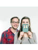 Mr. & Mrs. Panda Postkarte 3. Hochzeitstag Lederhochzeit mit Spruch in Meeresbrise