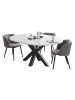 58 aufm Kessel ESSTISCH Rund ausziehbar Edda 8 130x130x78 Küchentisch Graphit/Weiß