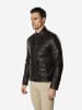 KOROSHI Biker-leder-effektjacke in Marron oscuro / dunkelbraun