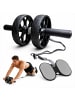 relaxdays Bauchroller in Grau - (B)36 x (H)15,5 x (T)129 cm