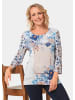 GOLDNER Attraktives Druckshirt in einzigartigem Look in taupe / rauchblau / gemustert