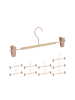 relaxdays 10x Hosenbügel in Rosa/ Natur - (B)30,5 x(H)11,5 x(T)3