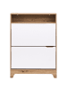 Beliani Schuhschrank GATTON in Braun/Weiß - (W) 80 x (H) 111 x (L) 24 cm