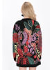 IZIA Women Cardigan in dark green multicolor