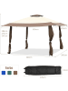 COSTWAY 4x4m Pop-up Pavillon mit Doppeldach in Braun