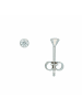 Adeliás Damen 585 Weißgold Ohrringe / Ohrstecker mit Zirkonia Ø 3 mm in silber