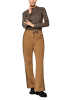 MARC CAIN Tailliertes Langarmshirt – Leo-Print in Braun