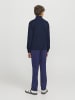 JACK & JONES Junior Strickjacke mit Viertelreißverschluss in Navy Blazer