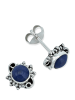 mantraroma 925er Silber - Ohrstecker (L) 10 x (B) 9 mm mit Lapis Lazuli