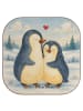 Mr. & Mrs. Panda Bierdeckel Pinguin umarmen Design ohne Spruch in Weiß