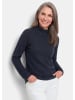 GOLDNER Feinstrickpullover mit Rollkante in marine