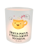 Mr. & Mrs. Panda Windlicht Kaffee Gespenst mit Spruch in Transparent