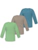 Normani Outdoor Sports 3er Pack Baby Merino Longsleeve Taupo in Blau/Beige/Grün