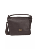 Pompei Donatella Braun Leder Damen Schulter Tasche