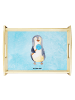 Mr. & Mrs. Panda Servier Tablett Pinguin Lolli ohne Spruch in Eisblau