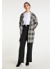 usha BLACK LABEL Damen Glencheck Mantel in Weiss Kariert