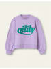 Oilily Habits Logo-Sweatshirt mit Rundhalsausschnitt und langen Ärmeln in Lila