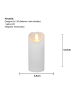 STAR Trading LED Blockkerze ,Glow' mit Batterie und Timer, Echtwachs, weiß, 12,5cm