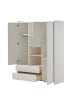 58 aufm Kessel KINDERZIMMERSCHRANK Karilynn 133x55x190 MDF+Massivholz Weiß