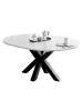58 aufm Kessel ESSTISCH Rund ausziehbar Edda 9 130x130x78 Küchentisch Schwarz/Weiß