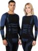 normani 2x Thermo-Langarmshirt UNISEX in Blau/Schwarz
