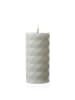 Deluxe Homeart LED Kerze Mia mit Rautenmuster Echtwachs H: 15cm D: 7,5m weiß
