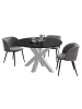 58 aufm Kessel ESSTISCH Rund ausziehbar Edda 10 130x130x78 Küchentisch Weiß/Schwarz
