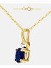 Diamant L'éternel Halskette mit Anhänger aus 375 Gelbgold mit Saphir