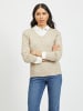 Vila Dünner Strickpullover Basic Stretch Sweater VIRIL in Beige