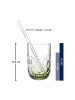 LEONARDO 2er Set Matcha Latte Gläser mit Glastrinkhalm (2) Gocce 390 ml grün in grün