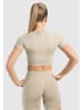SMILODOX Crop Shirt Elna in Taupe