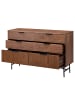 home24 home24 Skandinavisches Sideboard aus edlem Echtholzfurnier mit 6 Schubladen Wohnen in Walnuss