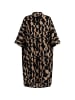DreiMaster Damen Hemdkleid in Schwarz Hellbraun