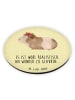 Mr. & Mrs. Panda Rund Magnet Meerschweinchen Weisheit mit Spruch in Gelb Pastell